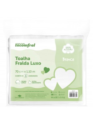 Toalha Fralda Luxo Branca Incomfral