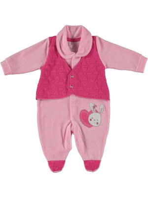 Macacão Plush Rosa Coletinho Petutinha