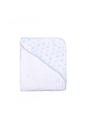 Toalha De Banho Papi Soft Com Capuz Estampada Coroa Azul 