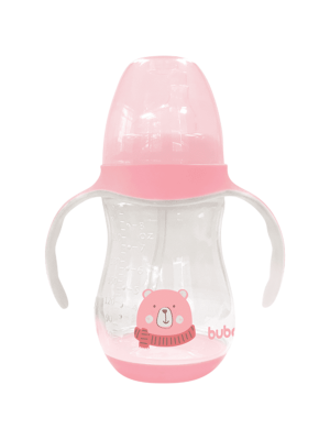 Copo Com Bico de Silicone e Alça Rosa 250 mL Buba