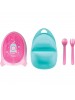 Kit Refeição Com Talher Foguete Rosa Buba Baby