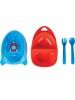 Kit Refeição Com Talher Foguete Azul Buba Baby