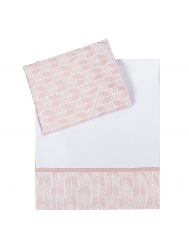 Jogo de Lençol para Carrinho Rosa Estampado Batistela 