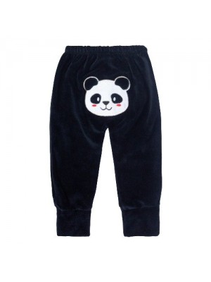 Calça Plush Bordado Panda Com Pé Reversível - Era Uma Vez