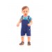 Jardineira Azul Bichinhos Masculino Dila