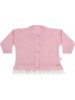 Conjunto Tricô Rosa Com Renda Chandra