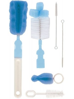 Kit de Escovas para Mamadeira e Canudos Buba Azul