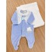 Kit Saída Maternidade Menina Hidden Bear Azul e Natural 2 Peças Plush Sonho Mágico