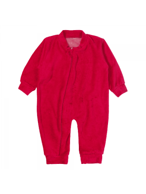 Macacão Longo com Zíper em Plush Vermelho - Era Uma Vez