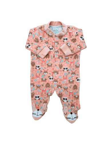 Macacão Plush Menina Nude Floresta RoseBud