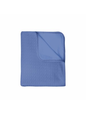 Manta Tricot Mami Com Forro De Malha Azul Marinho