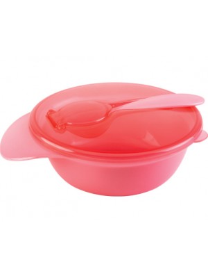 Bowl com Tampa e Colher Rosa Buba